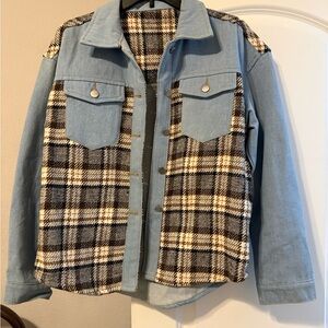 Plaid and Denim Women’s Shacket